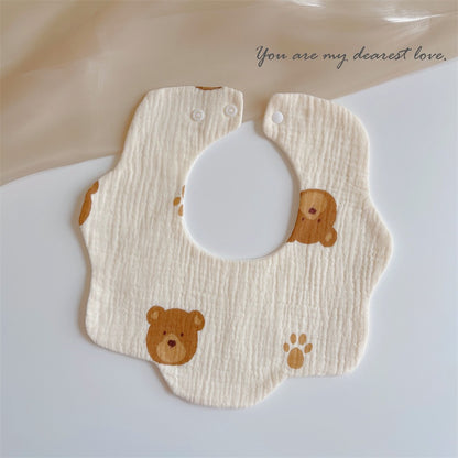 READY STOCK‼️ Baby Infant Saliva Towel | 100% Cotton Bibs | 360° Rotating Reversible Baby Bib  婴儿口水巾 | 100%纯棉围兜