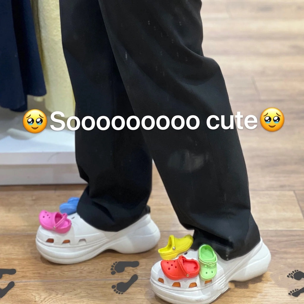 READY STOCK!!!Hole shoes decorative buckle accessories shoes flower buckle cute cartoon pattern mini shoe accessories