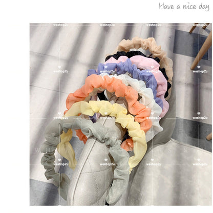 READY STOCK!!!Fashion Korean Hair Bands, Lace Soft Color Pattern Plaid Headband, Ladies Hair Accessories Gifts