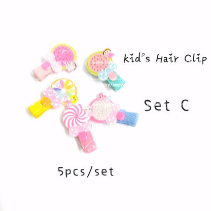 READY STOCK!! 5PCS Cartoon Fruit Cutie Hair Clip Kids Baby Girls Hair Accessories