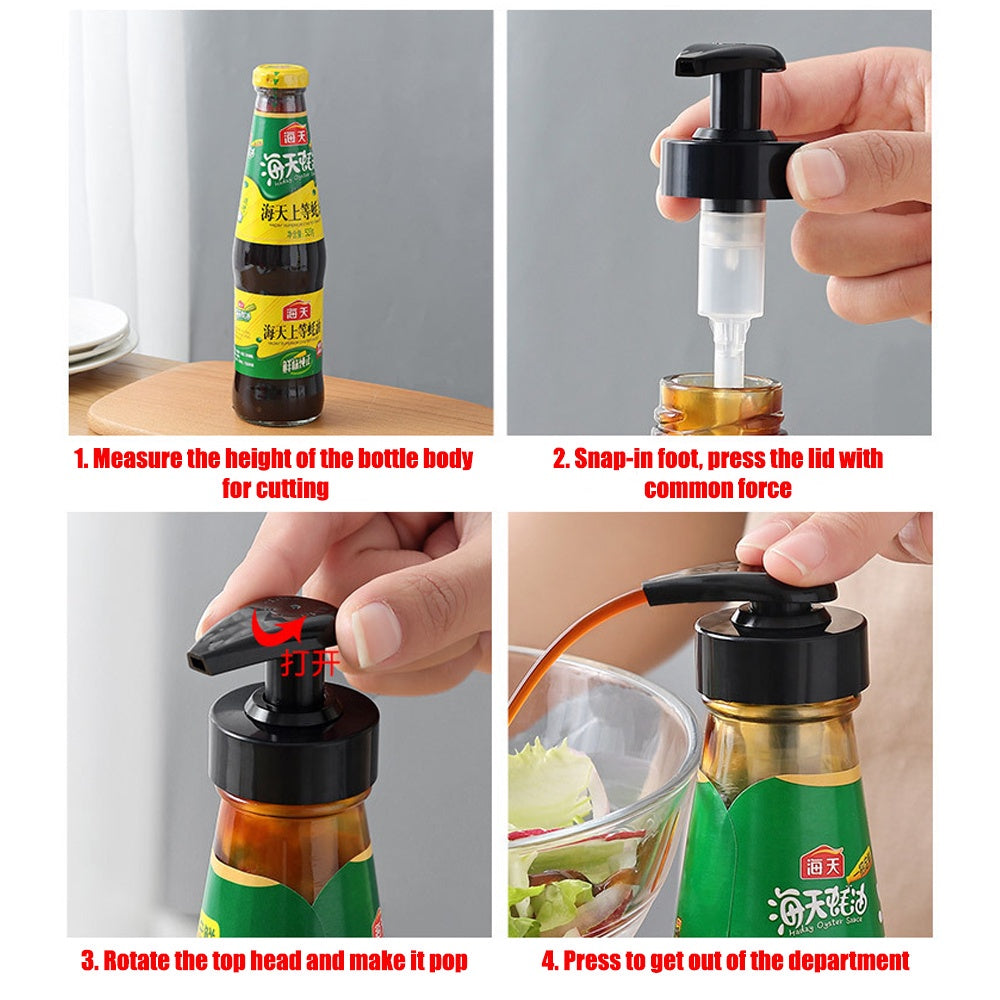 READY STOCK!Pressure Pump Head Oil Nozzle Pump Head Oiler Squeeze Household Oyster Sauce Bottle Press Head Pam Sos Tiram