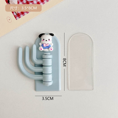 READY STOCK!!!Hook Cartoon Cute Holder Hanger with Three Branch Student Dormitory Hook Punch-free Wall Hook Cap Holder