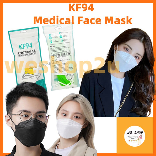 READY STOCK!!!KF94 4 Layer Medical Face Mask 10PCS KF94 3D Fish Mouth Face Mask Disposable Earloop 4ply Korea Design