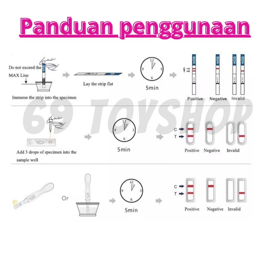 READY STOCK!!!HCG Pregnancy Test - Alat penguji kehamilan Ovulation Test Pregnant Pen Uji Hamil HCG Rapid Test