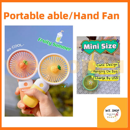 READY STOCK‼️ Mini Portable Clip Fan | USB Rechargeable | Cute Cartoon Desk & Handheld Fan 迷你便携式风扇