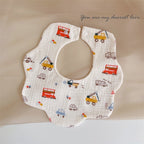 READY STOCK‼️ Baby Infant Saliva Towel | 100% Cotton Bibs | 360° Rotating Reversible Baby Bib  婴儿口水巾 | 100%纯棉围兜