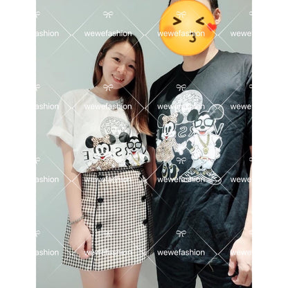 READY STOCK!!!Summer Blouse Clothing Short-sleeved baju T-shirt / Tees Loose Student Casual Shirt Oversize Mickey Minnie