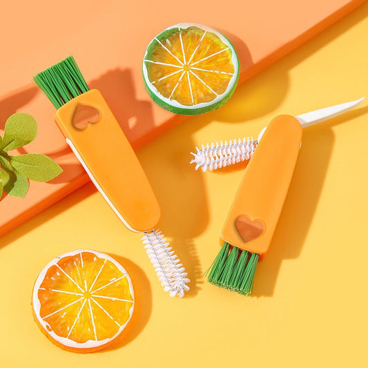3 in 1 Cup Cover Brush Multifunctional Cleaning Tools Kitchen Mini Cup Glass Cover Brush Bottle Brush_Martin萝卜刷