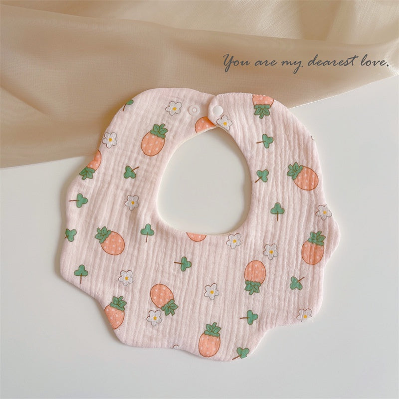 READY STOCK‼️ Baby Infant Saliva Towel | 100% Cotton Bibs | 360° Rotating Reversible Baby Bib  婴儿口水巾 | 100%纯棉围兜