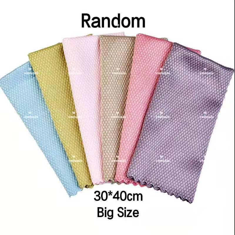 READY STOCK!!!Kitchen cleaning dishwashing dishcloth Double-sided Colour Rag fleece thickened absorbent rag dishtowl吸水抹布