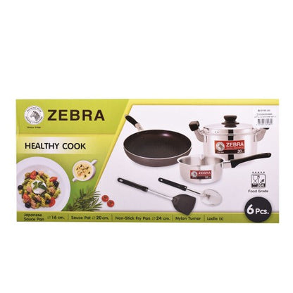 READY STOCK!!! 100% Original THAILAND  Zebra Thailand 6Pcs/SET Healthy Cookware Set