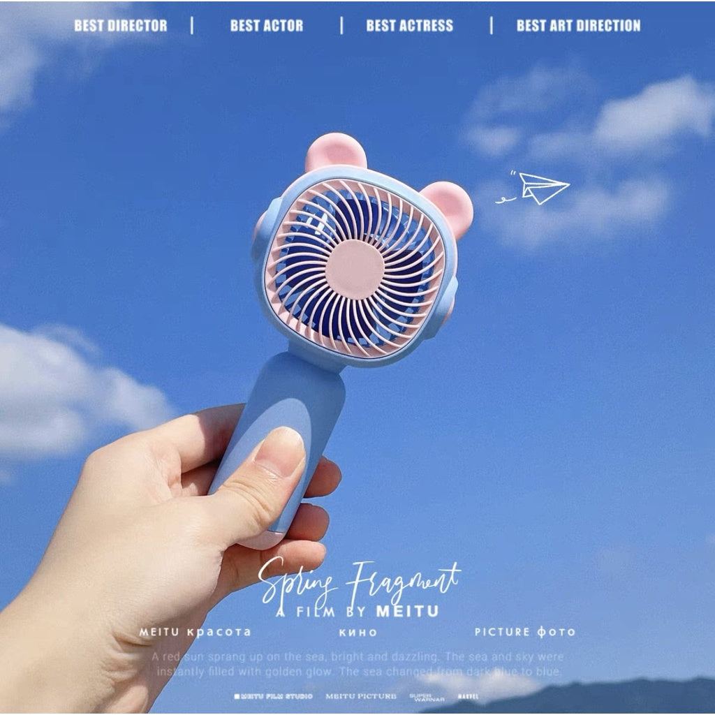 READY STOCK‼️ Mini Portable Clip Fan | USB Rechargeable | Cute Cartoon Desk & Handheld Fan 迷你便携式风扇