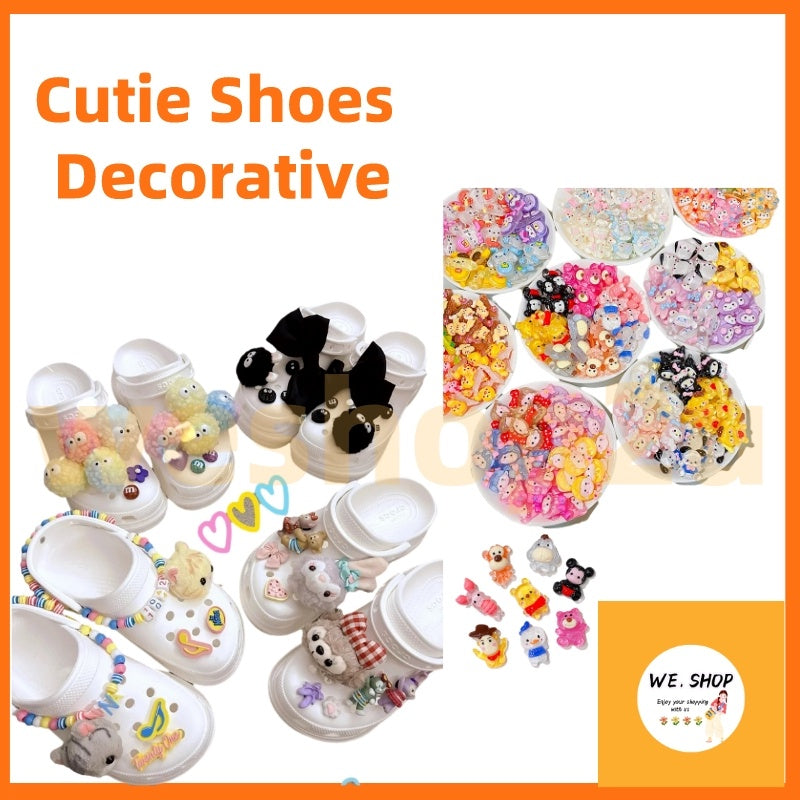 READY STOCK!!!Hole shoes decorative buckle accessories shoes flower buckle cute cartoon pattern garden shoe accessories