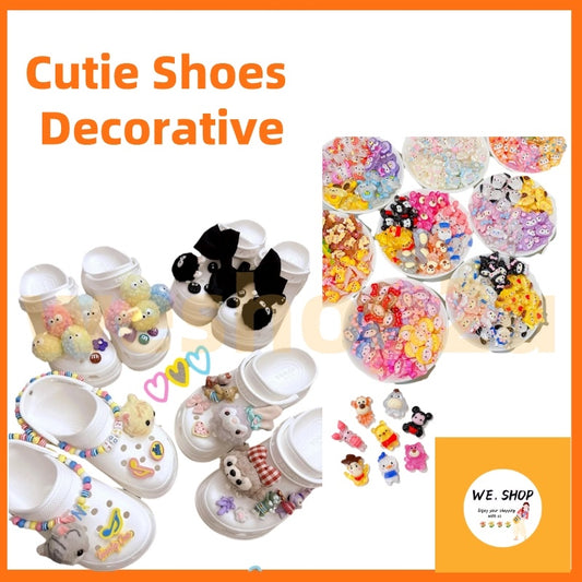 READY STOCK!!!Hole shoes decorative buckle accessories shoes flower buckle cute cartoon pattern garden shoe accessories