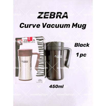 READY STOCK!!!Zebra SUS304 Stainless Steel CURVE Vacuum Mug 0.45L (450ml)