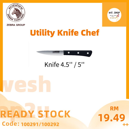 READY STOCK!!! (100% Original) Zebra Stainless Steel Chef Utility Knife (4.5" / 5")