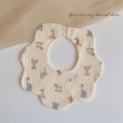 READY STOCK‼️ Baby Infant Saliva Towel | 100% Cotton Bibs | 360° Rotating Reversible Baby Bib  婴儿口水巾 | 100%纯棉围兜