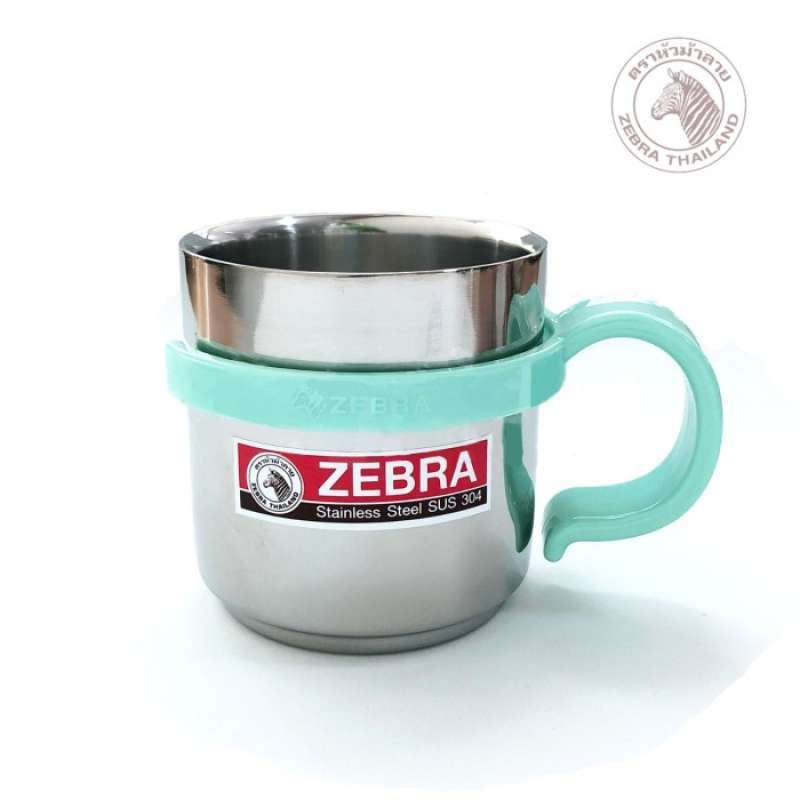READY STOCK!!!Gelas Cangkir Anak Kids Warna Cute Cup Stainless Steel Double Wall Cup Zebra 112036 Baru Promo