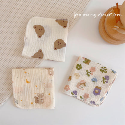 READY STOCK! Baby Muslin Cotton Washcloths | Soft Multi-Layer Face Towel | Baby Feeding Bibs | Multi-Style 婴儿棉纱洗脸巾 |