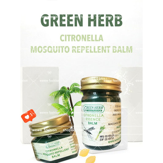 READY STOCK!!!GREEN HERB Citronella Mosquito Repellent Balm 10g Original THAILAND 驱蚊/疼痛扭伤/肌肉肿痛/舒筋香膏