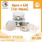 READY STOCK!!!(100% Original) Zebra Thailand Stainless Steel 12-18cm Set Food Storage With Plastic Lid