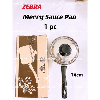 READY STOCK!!!Zebra SUS304 Stainless Steel CARRY Sauce Pan [14cm, 16cm, 18cm]