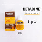 READY STOCK!!!Betadine Povidone-Iodine Antiseptic Solution for Cuts/Wounds/Burns 15cc 泰国正品betadine黄药水杀菌消毒液烧伤/创伤/刀伤