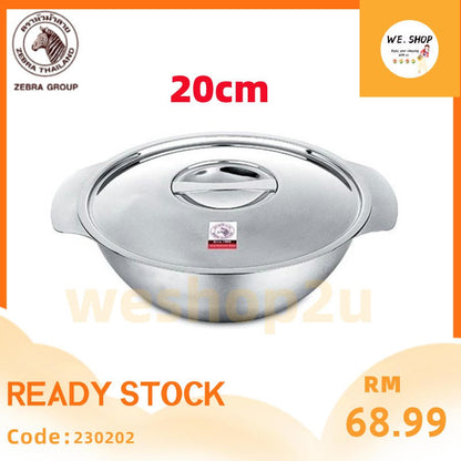 READY STOCK!!!ZEBRA S/S Soup Bowl with Lid#12cm#14cm#16cm#18cm#20cm#22cm