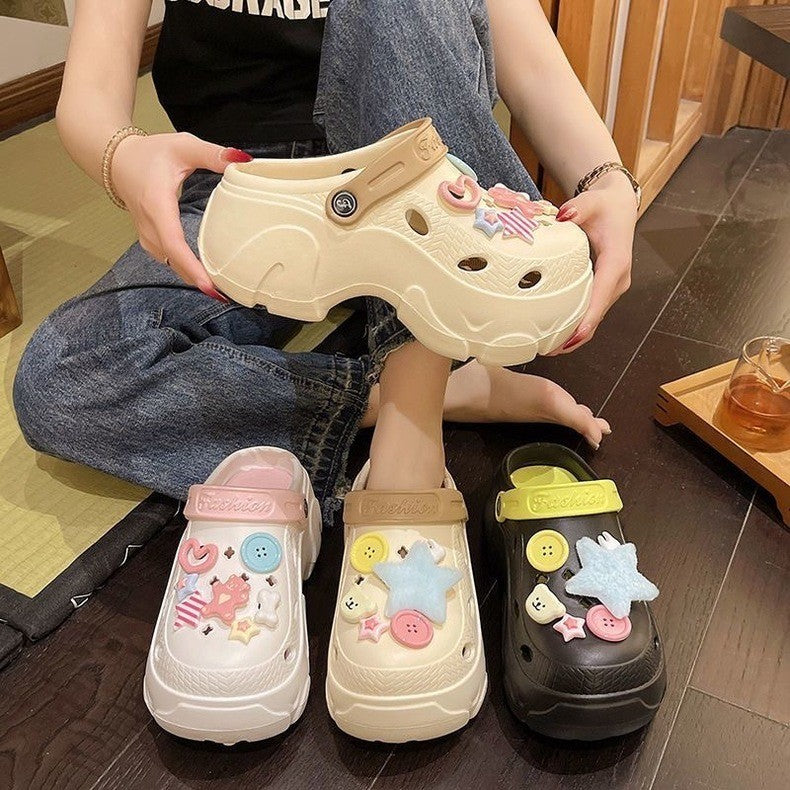 READY STOCK‼️ Muslimah High Heel Sandal Kasut Perempuan Tapak Lembut Moden Cantik Casual 1220-7-9 女士高款大头鞋