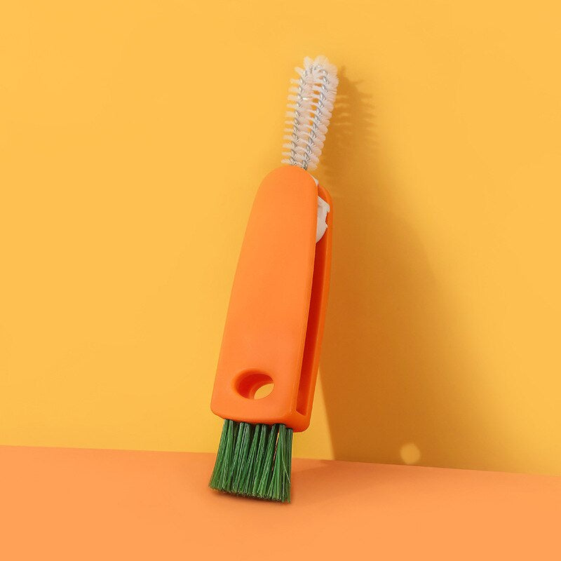 3 in 1 Cup Cover Brush Multifunctional Cleaning Tools Kitchen Mini Cup Glass Cover Brush Bottle Brush_Martin萝卜刷