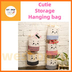 READY STOCK!!!Cute Cat waterproof Storage Hanging bag kitchen bathroom (15x13.5cm) 可挂式收纳袋 麻棉可爱猫咪收纳挂袋 多功能收纳挂袋