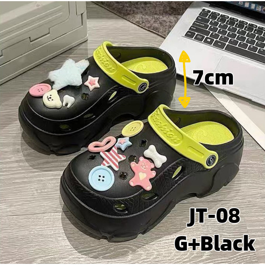 READY STOCK‼️ Muslimah High Heel Sandal Kasut Perempuan Tapak Lembut Moden Cantik Casual 1220-7-9 女士高款大头鞋