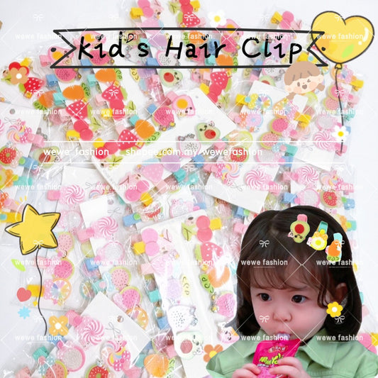 READY STOCK!! 5PCS Cartoon Fruit Cutie Hair Clip Kids Baby Girls Hair Accessories