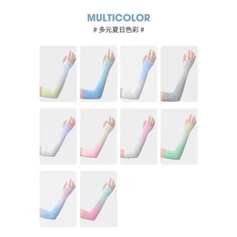 READY STOCK‼️ UV Protection Cycling Arm Sleeve Ice Silk Sunblock Sarung Tangan Panjang Lengan Outdoor Sports  防曬手套 袖套 冰袖