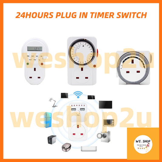 READY STOCK‼️ Countdown Timer Socket Plug-in Switch Pengawal Masa Suis Automatik Untuk Peralatan Elektrik 插座式倒计时定时器