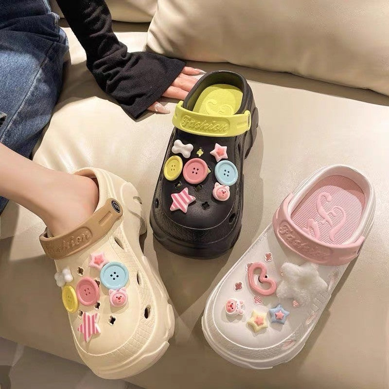 READY STOCK‼️ Muslimah High Heel Sandal Kasut Perempuan Tapak Lembut Moden Cantik Casual 1220-7-9 女士高款大头鞋