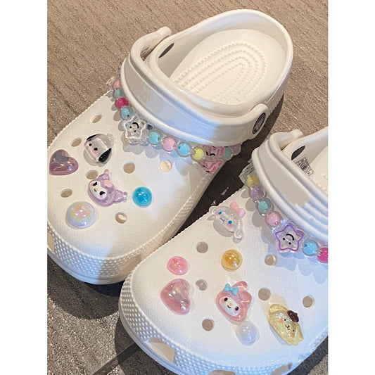 READY STOCK!!!Hole shoes decorative buckle accessories shoes flower buckle cute cartoon pattern garden shoe accessories