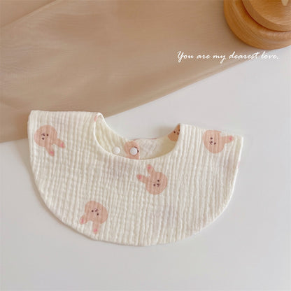 READY STOCK‼️ Baby Infant Saliva Towel | 100% Cotton Bibs | 360° Rotating Reversible Baby Bib  婴儿口水巾 | 100%纯棉围兜