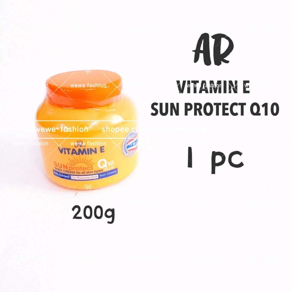 READY STOCK!!!AR Vitamin E Sun Protect Q10 Plus/Mouitirising Body Cream 200g Sunscreen Sun Protect Original Thailand