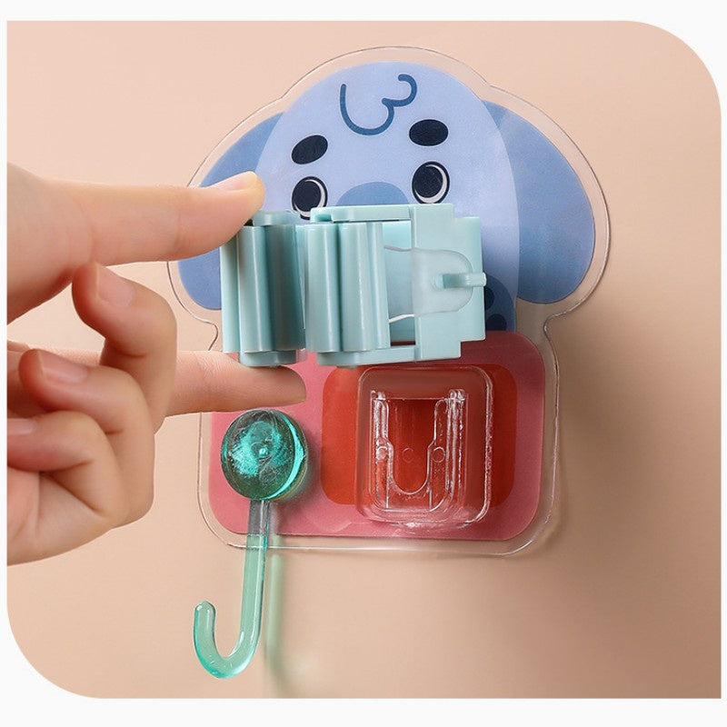 READY STOCK!!! Bathroom Cartoon Punch-Free Mop Hook | Storage Rack Mop Sangkut Penyangkut Clip 收纳拖把夹架