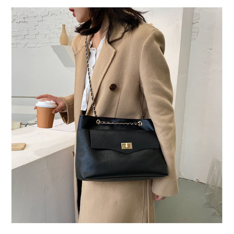 READY STOCK!!!BSB1101 PU Sling Bag New Fashion Casual Lady Handbag Beg Solid Color Shoulder Casual Bucket Bags大容量斜挎包