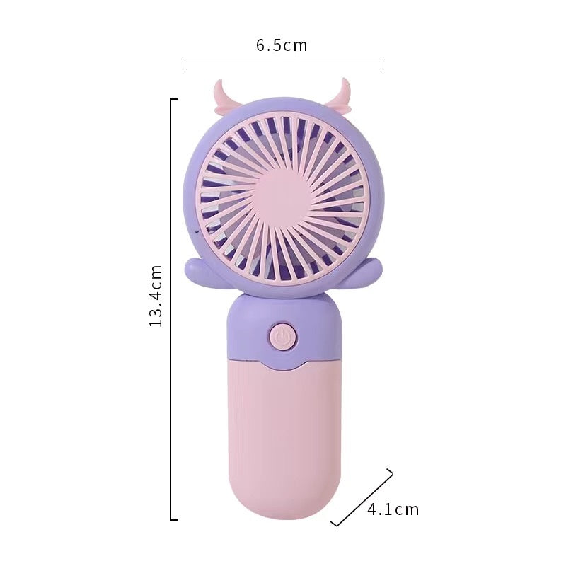 READY STOCK‼️ Mini Portable Clip Fan | USB Rechargeable | Cute Cartoon Desk & Handheld Fan 迷你便携式风扇