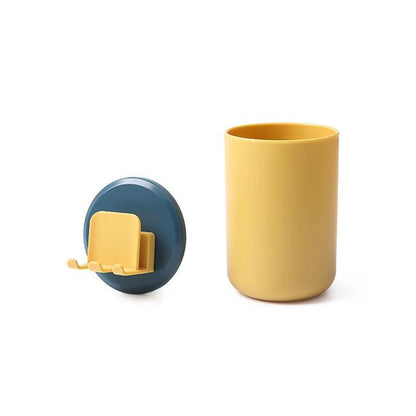 Plastic Toothbrush Holder with Gargle Cup Wall Suction Cups Rack Shaver Tooth paste Dispenser Bathroom Accessories Set