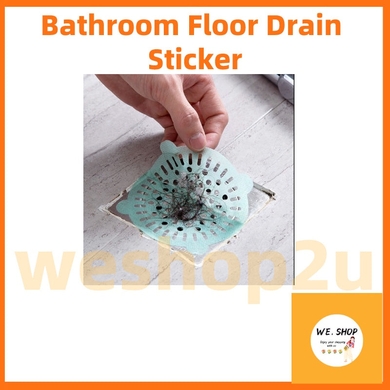 READY STOCK!!!Bathroom Floor Drain Sticker Cover Hair Filter Catcher  Remover Pelekat Penapis Sisa Makanan Rambut 地漏贴
