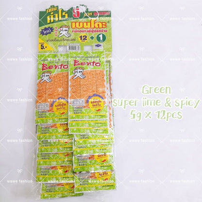 READY STOCK!!!Halal 5g x 12pcs, 20g/pc Bento's squid seafood snacks Original Thailand Bento