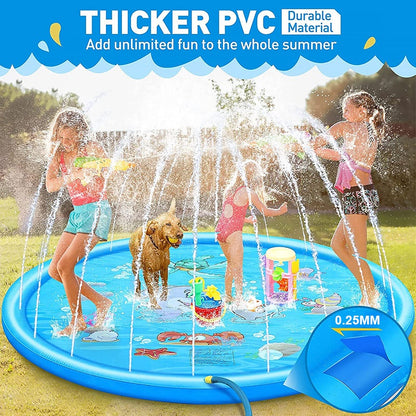 READY STOCK!!! 170CM Children Play Water Mat | Summer Beach Inflatable Water Spray Pad | Outdoor Game Toy |  儿童戏水垫