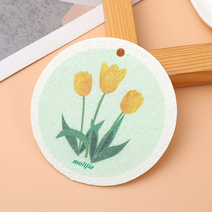 READY STOCK!!! Flower Wood Pulp Dishwashing Sponge | Compressed Wood Pulp Sponge Rub 花形木浆海绵洗碗布 | 压缩木浆海绵擦