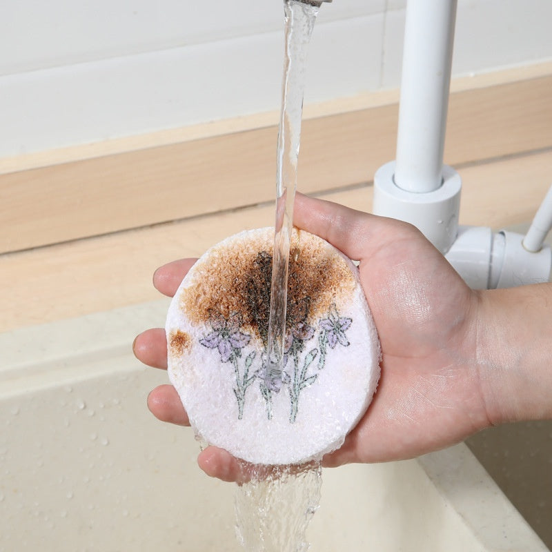 READY STOCK!!! Flower Wood Pulp Dishwashing Sponge | Compressed Wood Pulp Sponge Rub 花形木浆海绵洗碗布 | 压缩木浆海绵擦