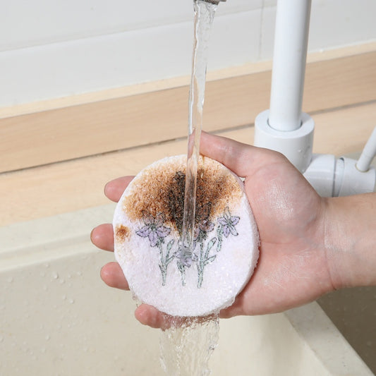 READY STOCK!!! Flower Wood Pulp Dishwashing Sponge | Compressed Wood Pulp Sponge Rub 花形木浆海绵洗碗布 | 压缩木浆海绵擦