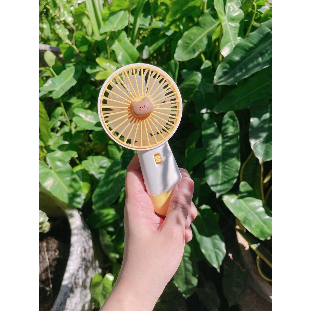 READY STOCK‼️ Mini Portable Clip Fan | USB Rechargeable | Cute Cartoon Desk & Handheld Fan 迷你便携式风扇